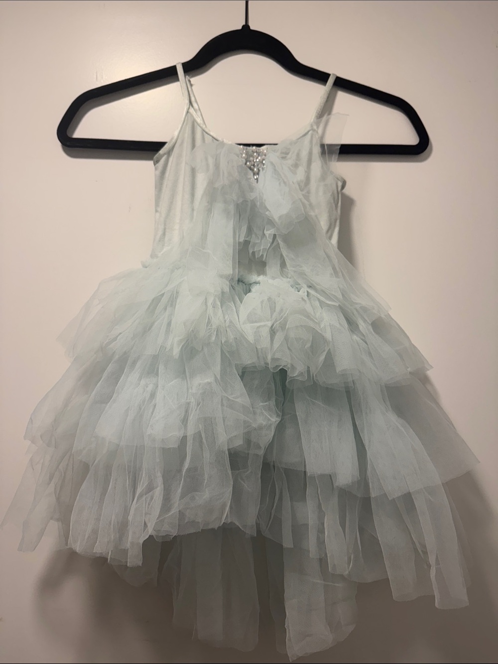 Tutu Du Monde Mint Layered Tulle Party Dress with Rhinestone Detail